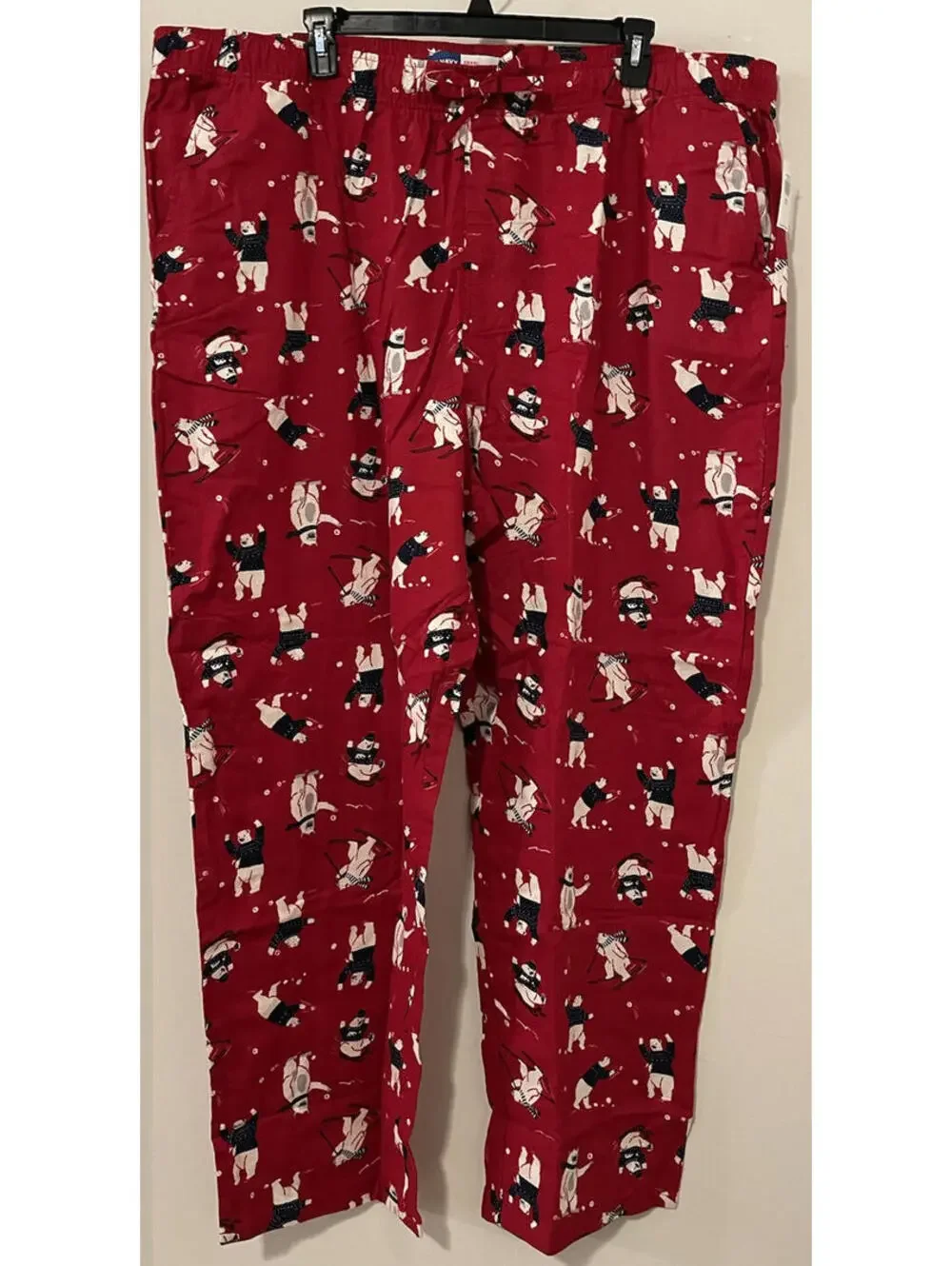 Old Navy Mens 4xl Tall Red Polar Bear PullOn Cotton Lounge Pajama Pant NWT A3226